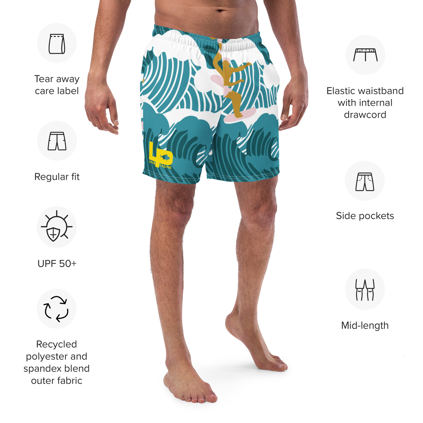 Lake Pacific Recycled Swim Trunks – Built for the Water, Designed for Comfort