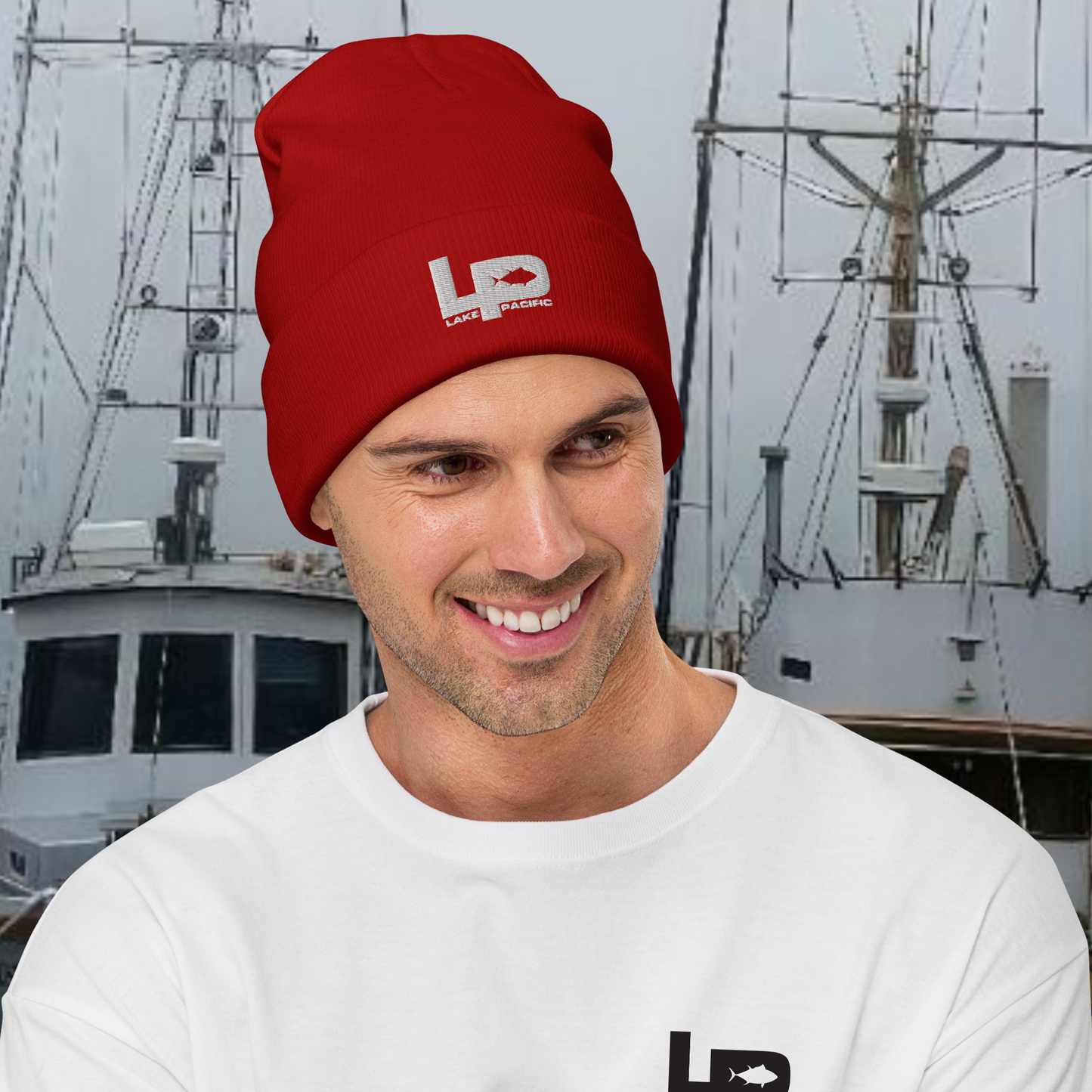 Lake Pacific Beanie – Logo (White)