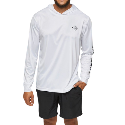 Lake Pacific Crossed Rods performance fishing hoodie – UPF 50+ classic angler design sun hoodie