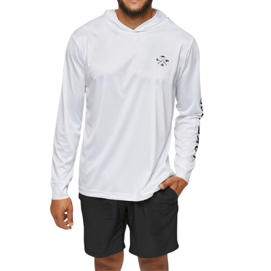Lake Pacific Crossed Rods performance fishing hoodie – UPF 50+ classic angler design sun hoodie