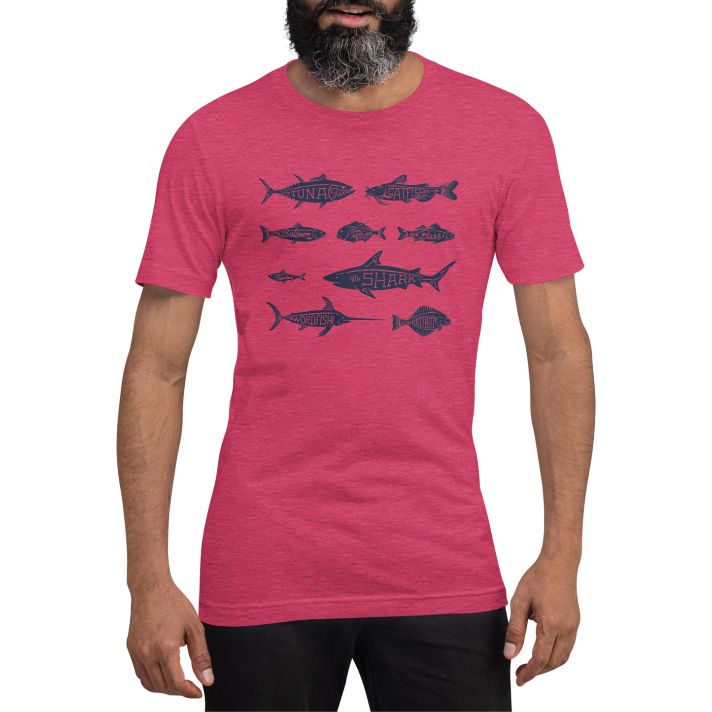 Lake Pacific Species tee back – with shark swordfish tuna graphic