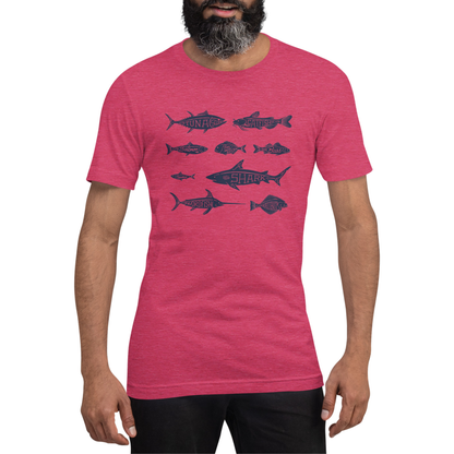 Lake Pacific Species tee back – with shark swordfish tuna graphic