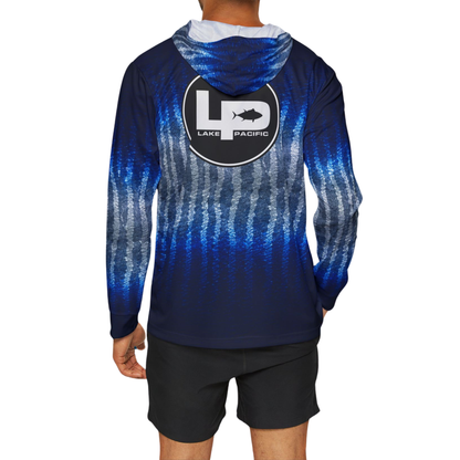 Wahoo fishing hoodie back view – Lake Pacific UPF 50+ performance hoodie