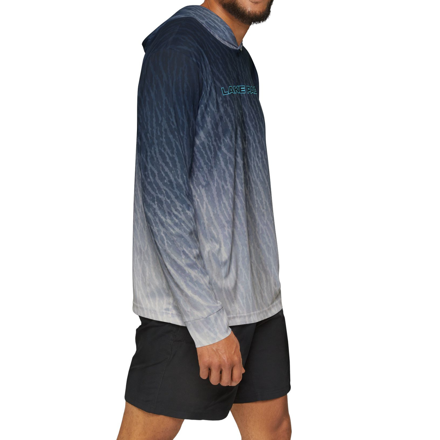 Lake Pacific Tiger Shark fishing hoodie – apex predator design UPF 50+ offshore sun protection hoodie
