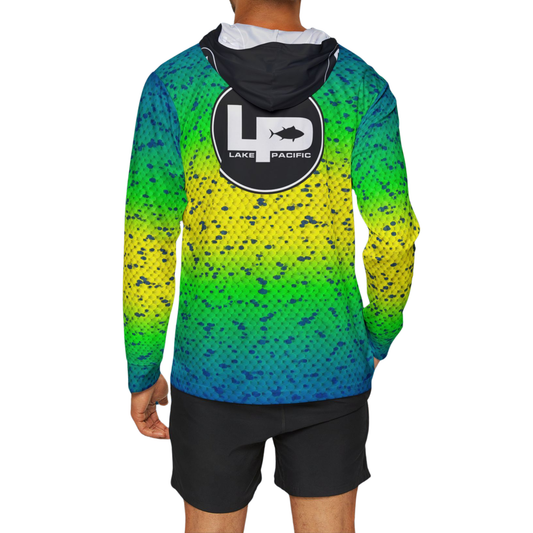 Dorado fishing hoodie back view – Lake Pacific UPF 50+ performance hoodie
