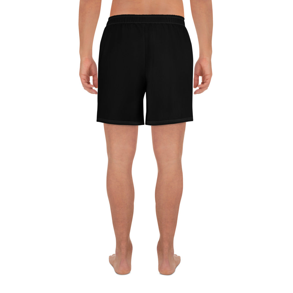 Lake Pacific Performance Long Shorts back – recycled polyester athletic shorts