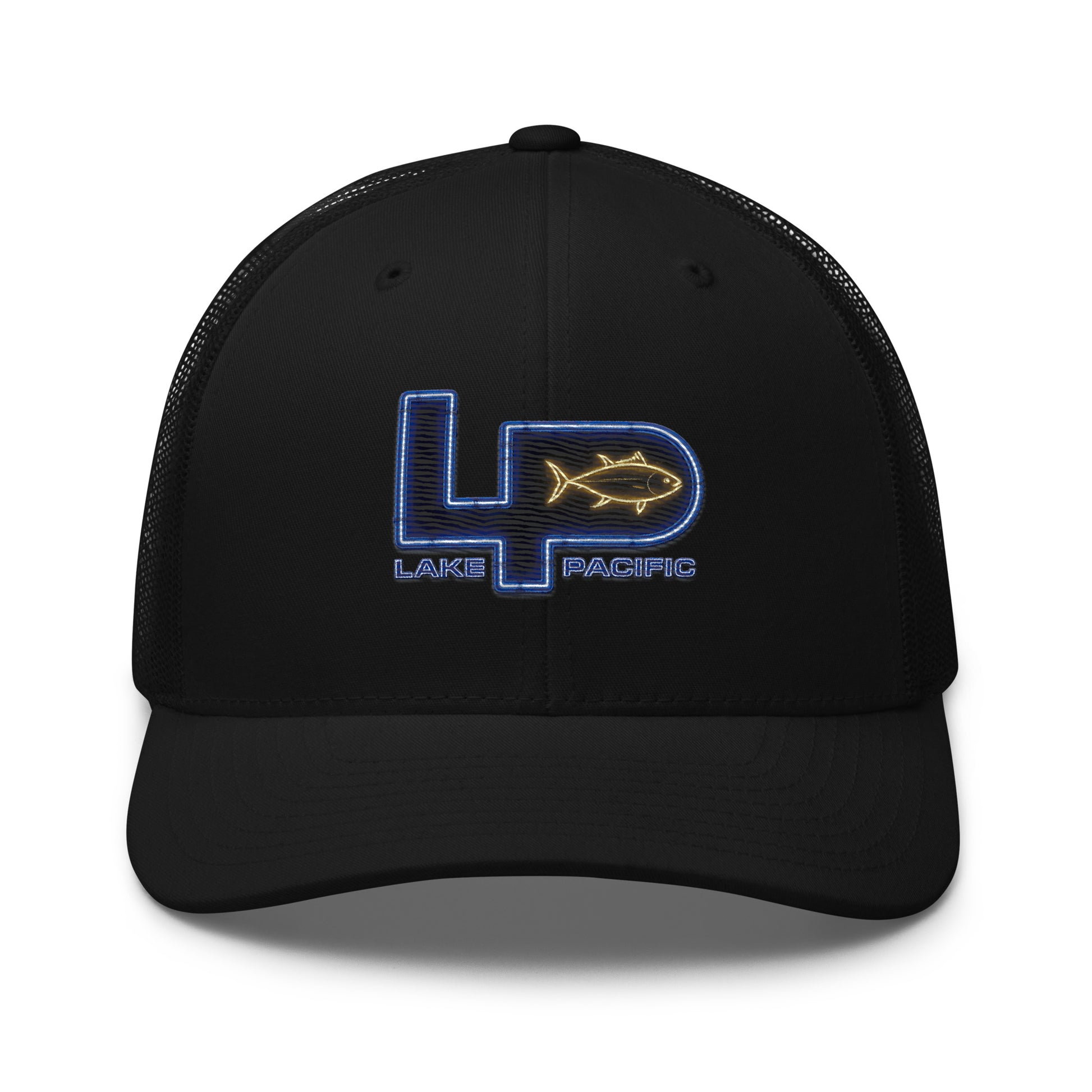 Lake Pacific Vintage Neon trucker cap front – retro neon coastal fishing hat