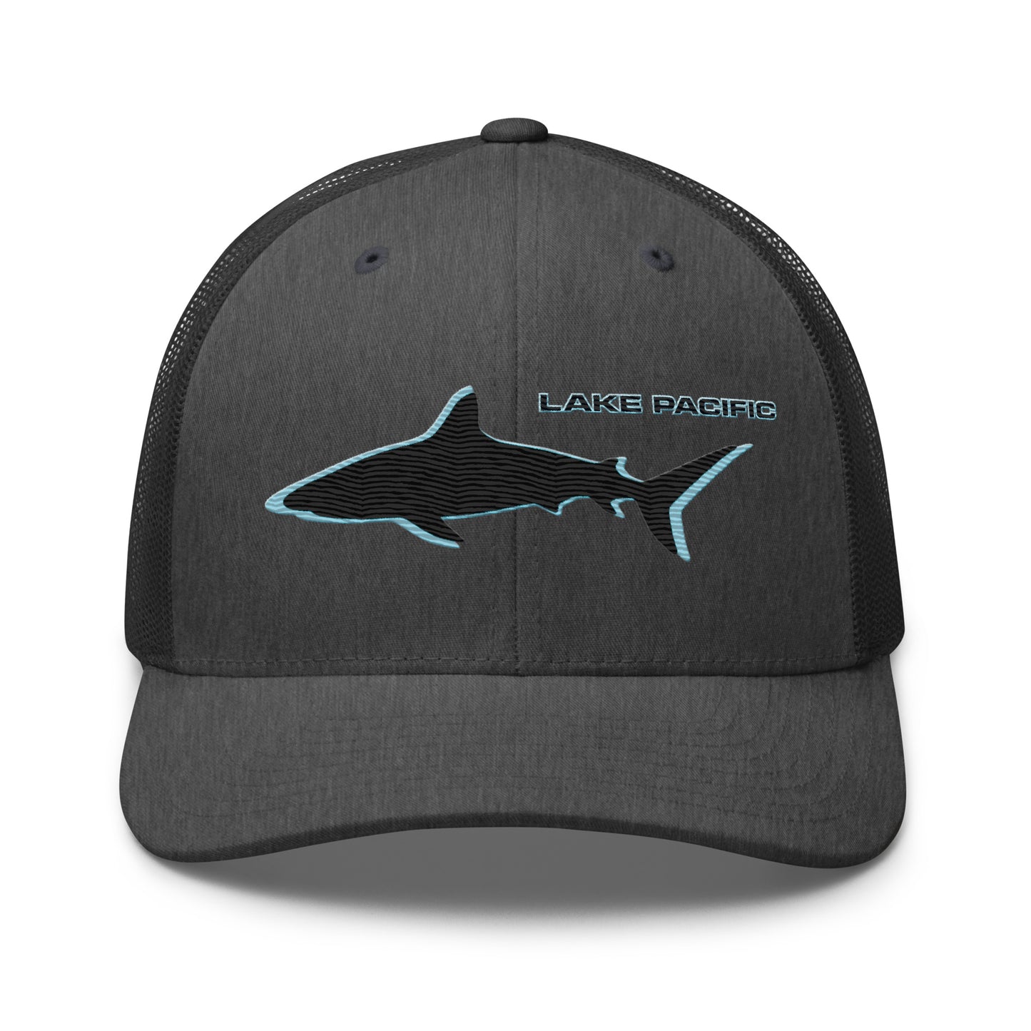 Lake Pacific Shark Neon trucker cap alternate view – retro neon fishing hat