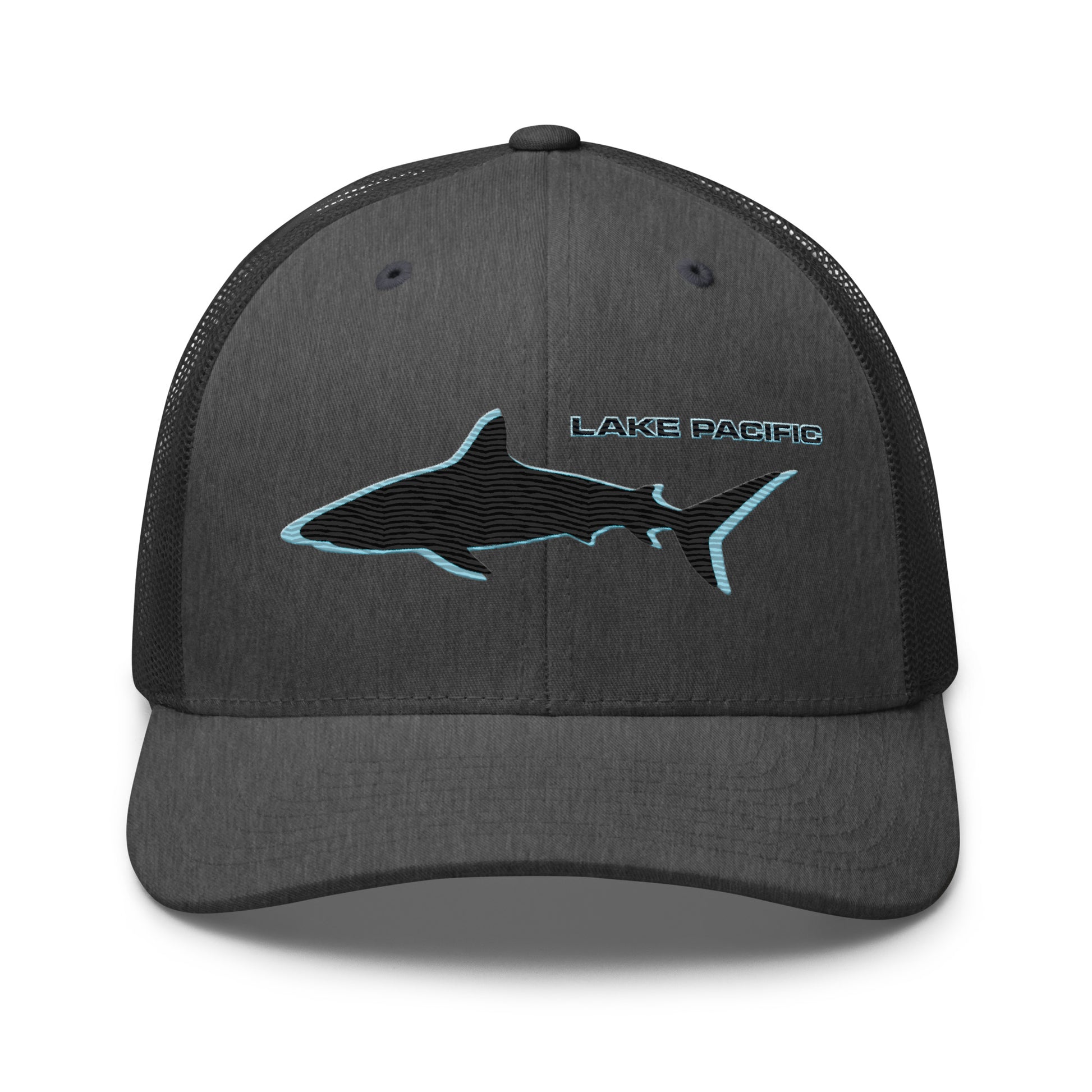 Lake Pacific Shark Neon trucker cap alternate view – retro neon fishing hat