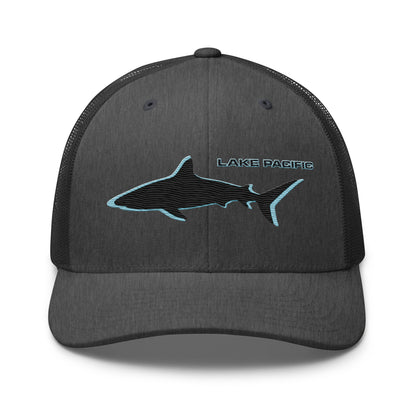 Lake Pacific Shark Neon trucker cap alternate view – retro neon fishing hat