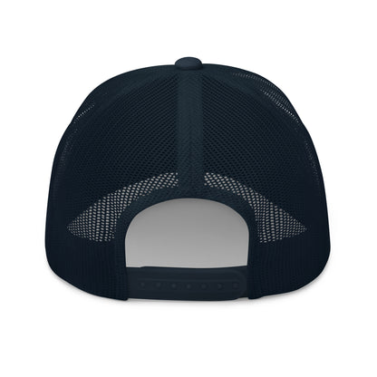 Lake Pacific Vintage Neon cap design detail – neon logo coastal trucker hat