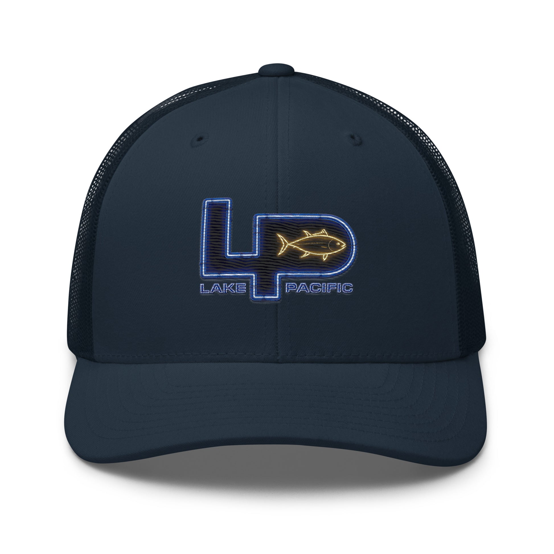 Lake Pacific Vintage Neon trucker cap side view – structured retro fishing hat